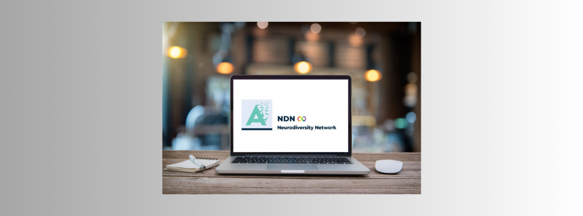 Laptop screen with Neurodiversity Network logo on